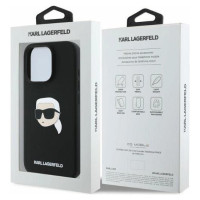 Karl Lagerfeld Silicone Karl Head Print MagSafe Case for iPhone 16 Pro Max - Black