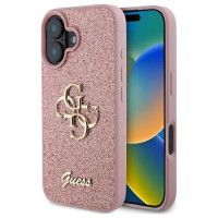 Guess Fixed Glitter Big 4G iPhone 16 Case - Pink