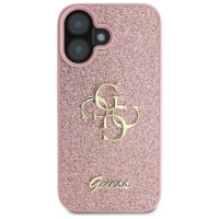 Guess Fixed Glitter Big 4G iPhone 16 Case - Pink