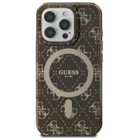 Guess IML 4G Background MagSafe iPhone 16 Pro Case - Brown