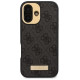 Guess 4G Logo Plate MagSafe iPhone 16 Case - Black