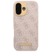 Guess 4G Logo Plate MagSafe iPhone 16 Case - Pink