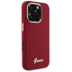 Guess Silicone Script Metal Logo iPhone 16 Pro Case - Pink