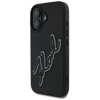 Karl Lagerfeld 3D Rubber Signature iPhone 16 Case - Black