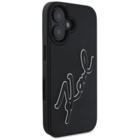 Karl Lagerfeld 3D Rubber Signature iPhone 16 Case - Black