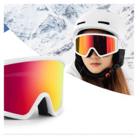 Qunature White Ski Goggles for Adults - White