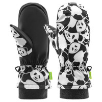 Qunature Panda Heat Transfer Ski Gloves Kids Size S - Black/White