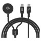 Dudao A12MaxC PD60W 2-in-1 Charger for Apple Watch / USB-C - Black