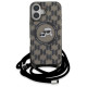Karl Lagerfeld IML Crossbody Monogram Karl & Choupette Head MagSafe iPhone 16 Case - Black