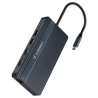 Wozinsky USB-C Hub 14 in 1 Wozinsky WDS03Y5S Multifunctional, Aluminum, for 3 Monitors, with 15 cm Cable - Gray
