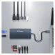 Wozinsky USB-C Hub 14 in 1 Wozinsky WDS03Y5S Multifunctional, Aluminum, for 3 Monitors, with 15 cm Cable - Gray