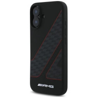 Mercedes AMG Checkered Flag Pattern MagSafe iPhone 16 Case - Black