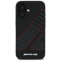 Mercedes AMG Checkered Flag Pattern MagSafe iPhone 16 Case - Black