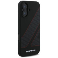 Mercedes AMG Checkered Flag Pattern MagSafe iPhone 16 Case - Black