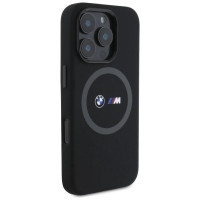 BMW M Silicone Printed Ring MagSafe Case for iPhone 16 Pro - Black