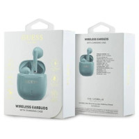 Guess Bluetooth headphones GUTWSJ14ESGQ TWS + docking station turquoise/turquoise Printed Classic Logo