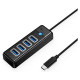 Orico PW4U-C3 USB-C / 4x USB-A 3.0 Hub - Black
