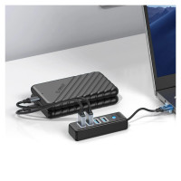 Orico PW4U-C3 USB-C / 4x USB-A 3.0 Hub - Black