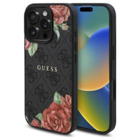 Guess GUHMP16LP4ROPEMCK iPhone 16 Pro 6.3" black/black hardcase 4G Flowers Print MagSafe