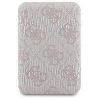 Guess Powerbank inductive 15W GUPB5FP4EMGP 5000mAh pink/pink 4G Leather Metal Logo MagSafe