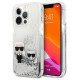 Karl Lagerfeld Liquid Glitter Karl&Choupette case for iPhone 13 Pro Max 6.7" - silver