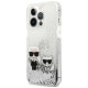 Karl Lagerfeld Liquid Glitter Karl&Choupette case for iPhone 13 Pro Max 6.7" - silver