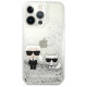 Karl Lagerfeld Liquid Glitter Karl&Choupette case for iPhone 13 Pro Max 6.7" - silver