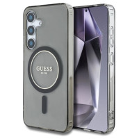 Guess Glitter Circle Classic Logo MagSafe case for Samsung Galaxy S25 black