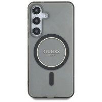 Guess Glitter Circle Classic Logo MagSafe case for Samsung Galaxy S25 black