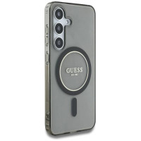 Guess Glitter Circle Classic Logo MagSafe case for Samsung Galaxy S25 black