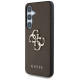 Guess Grained Big 4G Logo Small Classic Logo case for Samsung Galaxy S25 Plus brown