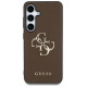 Guess Grained Big 4G Logo Small Classic Logo case for Samsung Galaxy S25 Plus brown