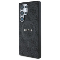 Guess Leather 4G Colored Ring Classic Logo MagSafe Case Samsung Galaxy S25 Ultra black