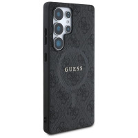 Guess Leather 4G Colored Ring Classic Logo MagSafe Case Samsung Galaxy S25 Ultra black