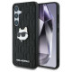 Karl Lagerfeld Leather Monogram Pin Logo Choupette Head Samsung Galaxy S25 Case Black