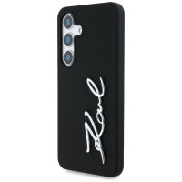 Karl Lagerfeld Case Karl Lagerfeld Silicone Metal Signature Logo Samsung Galaxy S25 black