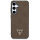 Guess Grained Hot Stamp Peony Pattern Triangle Logo MagSafe Case for Samsung Galaxy S25 - Brown