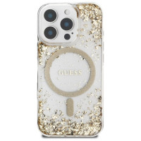 Guess HC Resin Bottom Glitter MagSafe case for iPhone 16 Pro - gold