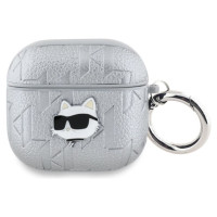 Karl Lagerfeld Monogram Choupette Head case for AirPods 4 - silver