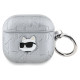 Karl Lagerfeld Monogram Choupette Head case for AirPods 4 - silver