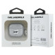 Karl Lagerfeld Monogram Choupette Head case for AirPods 4 - silver