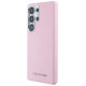 Karl Lagerfeld Saffiano Full Wrapped Elongated Metal Logo MagSafe Case for Samsung Galaxy S25 Ultra - Pink