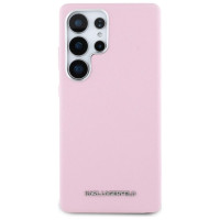 Karl Lagerfeld Saffiano Full Wrapped Elongated Metal Logo MagSafe Case for Samsung Galaxy S25 Ultra - Pink