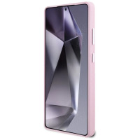 Karl Lagerfeld Saffiano Full Wrapped Elongated Metal Logo MagSafe Case for Samsung Galaxy S25 Ultra - Pink