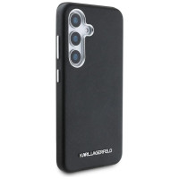 Karl Lagerfeld Saffiano Full Wrapped Elongated Metal Logo MagSafe Case for Samsung Galaxy S25+ - Black
