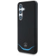 Mercedes Leather Contrasted Blue Horizontal Curve MagSafe Case for Samsung Galaxy S25 - Black