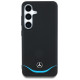 Mercedes Leather Contrasted Blue Horizontal Curve MagSafe Case for Samsung Galaxy S25 - Black