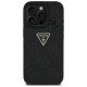 Guess Hot Stamp 4G Pattern Triangle Metal Logo iPhone 16 Pro Max Case - Black