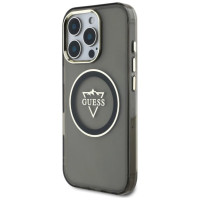 Guess IML Metal Mountain Logo MagSafe iPhone 16 Pro Max Case - Black