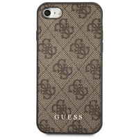 Guess 4G Metal Gold Logo Case for iPhone SE 2022 / 2020 / 7 / 8 - Brown